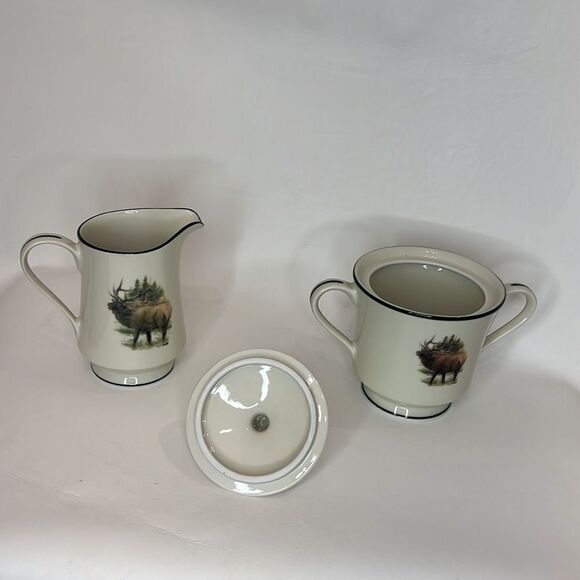 Wildlife Designs Inc Collections 8 Oz Creamer & 12 Oz Sugar Bowl With Lid Set 3 - Picture 3 of 5